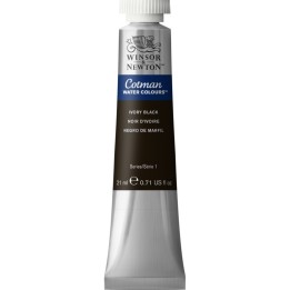 Winsor & Newton Cotman Watercolor Paint, 21 mL Tube, Ivory Black
