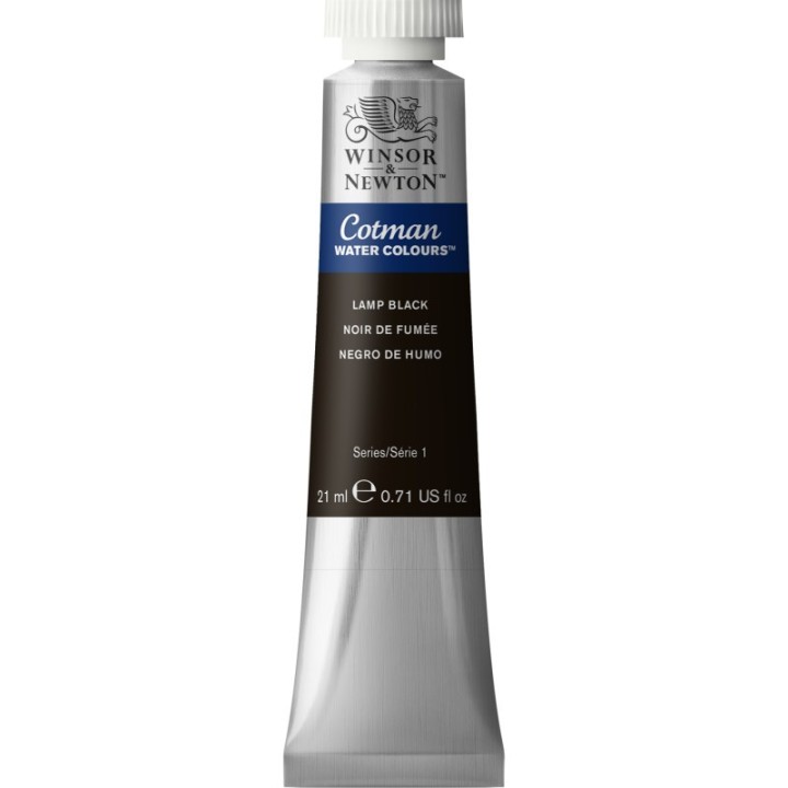 Winsor & Newton Cotman Watercolor Paint, 21 mL Tube, Lamp Black