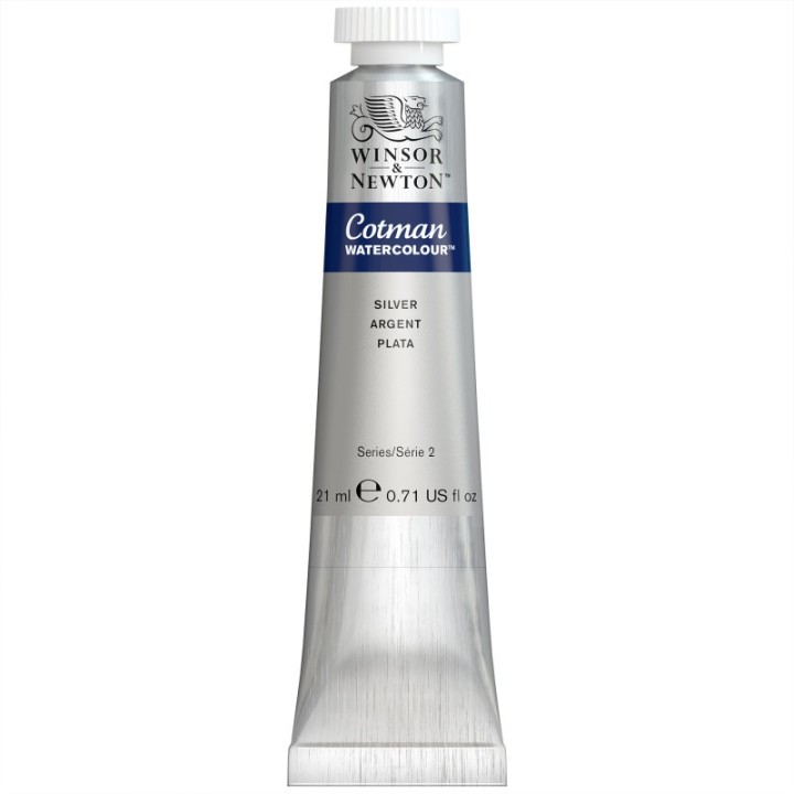 Winsor & Newton Cotman Watercolor Paint, 21 mL Tube, Silver