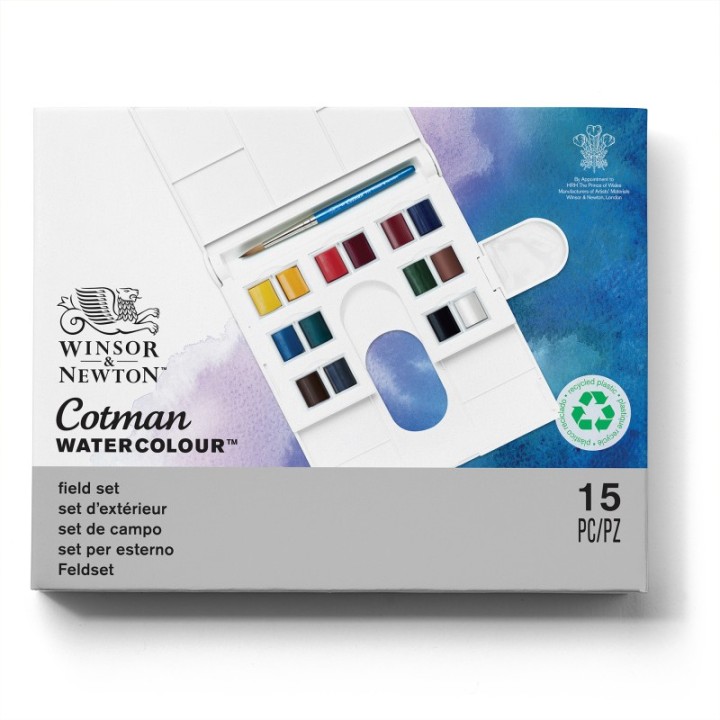 Winsor & Newton Cotman Watercolor Field Set, 14 Colors
