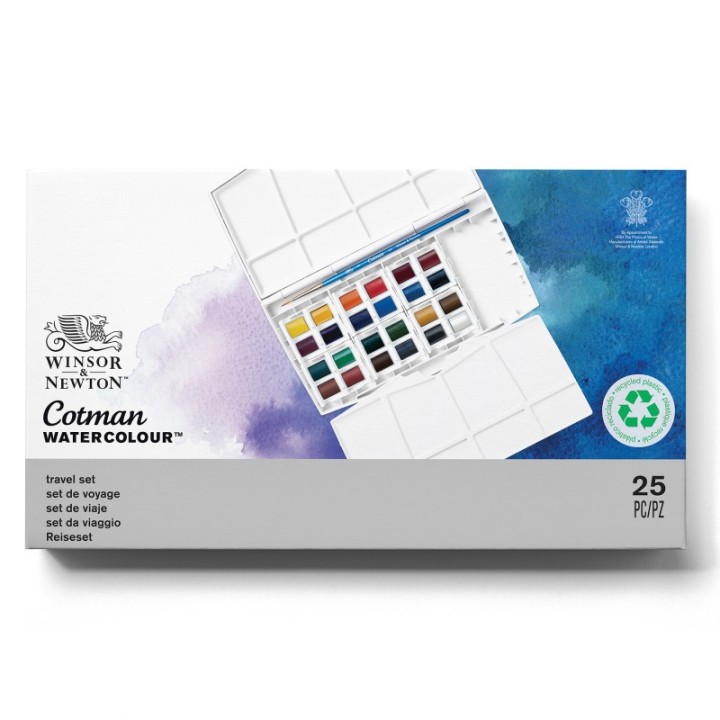 Winsor & Newton Cotman Watercolor Travel Set, 24 Colors