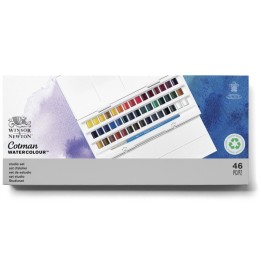 Winsor & Newton Cotman Watercolor Half Pan Studio Set, 40 Colors