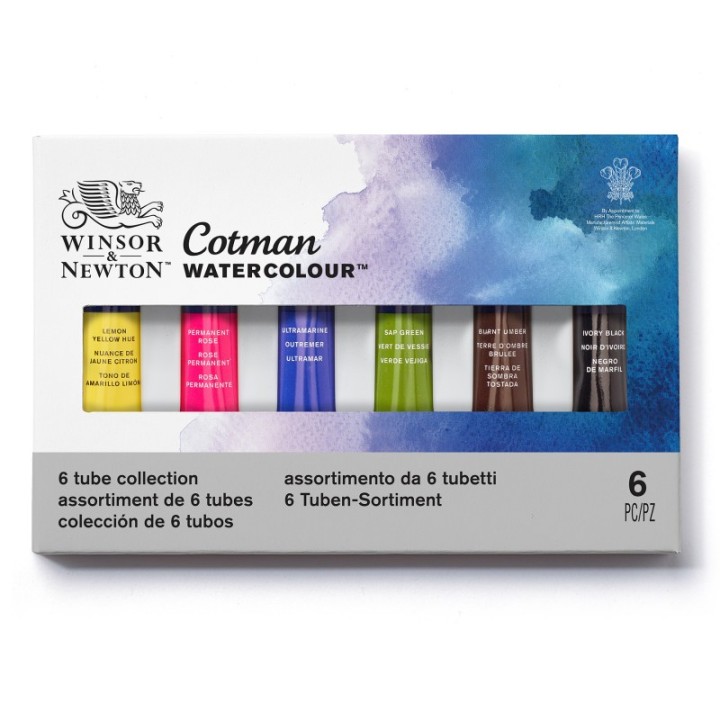 Winsor & Newton Cotman Watercolor 6 Tube Collection, 8 mL