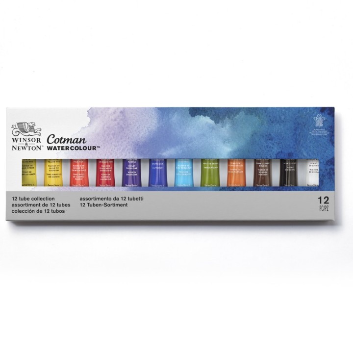 Winsor & Newton Cotman Watercolor 12 Tube Collection, 8 mL