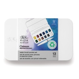 Winsor & Newton Cotman Watercolor Water Brush Pocket Set, 12 Colors