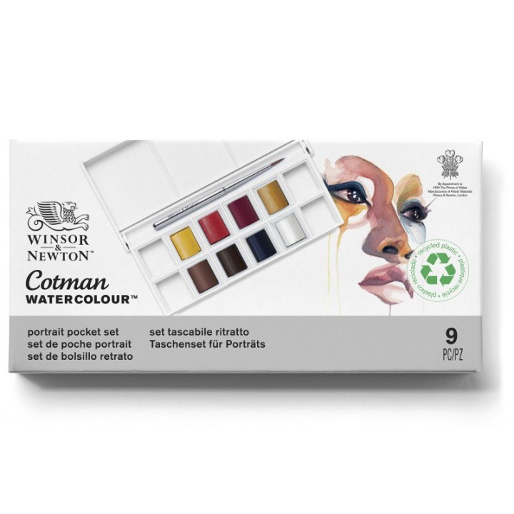 Winsor & Newton Cotman Watercolor Portrait Pocket Set, 8 Colors