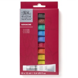 Winsor & Newton Gouache Paint, 12 mL Tubes, 10 Colors