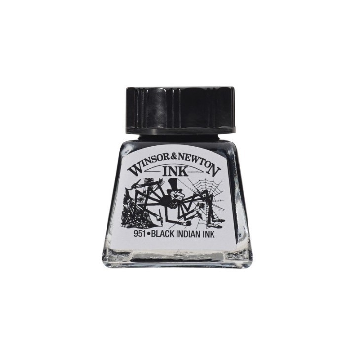 Winsor & Newton Drawing Ink, 14 mL Bottle, Black Indian Ink