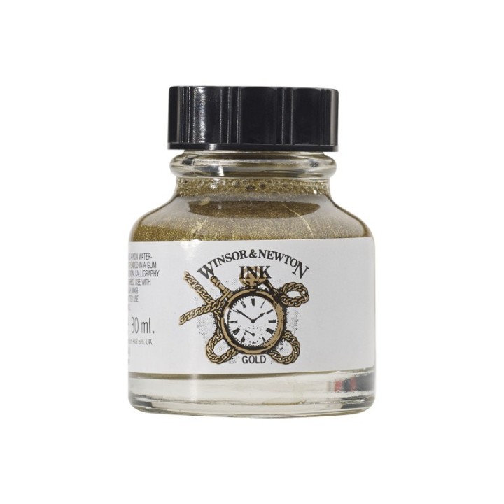 Winsor & Newton Drawing Ink, 30 mL Bottle, Gold