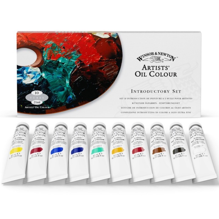Winsor & Newton Artists' Oil Color Paint, Introductory Colors, 21 mL Tubes, 10 Colors