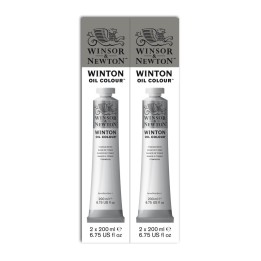 Winsor & Newton Winton Oil Color Paint, Titanium White, 200 mL Tubes, Set of 2