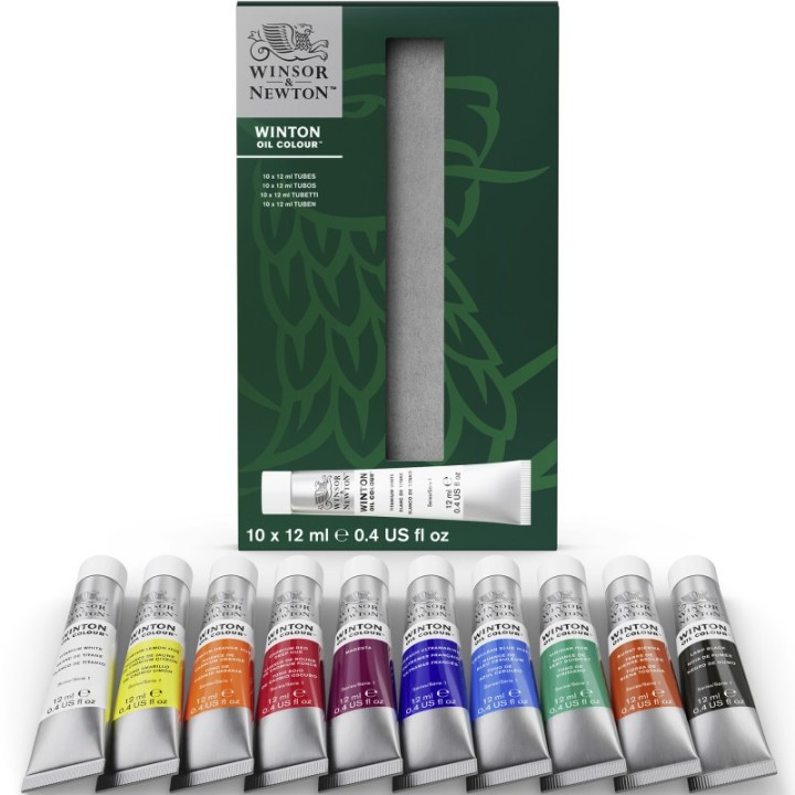 Winsor & Newton Winton Oil Color Paint, 12 mL Tubes, 10 Colors