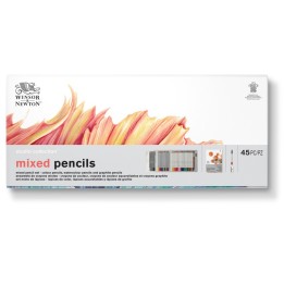 Winsor & Newton Studio Collection Mixed Pencil Box Set, 45 Pieces