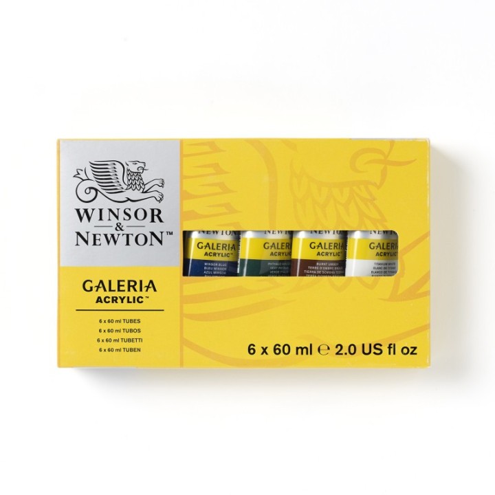 Winsor & Newton Galeria Acrylic Paint, 60 mL Tubes, 6 Colors