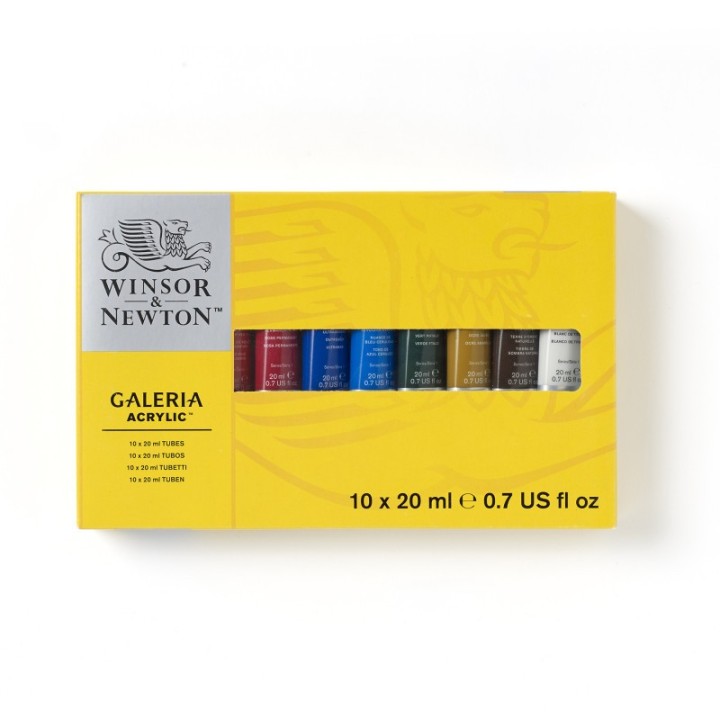 Winsor & Newton Galeria Acrylic Paint, 20 mL Tubes, 10 Colors