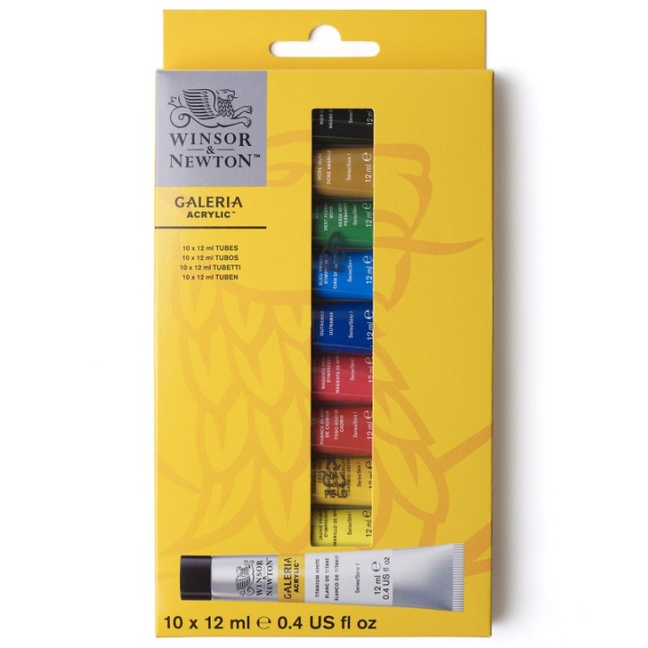 Winsor & Newton Galeria Acrylic Paint, 12 mL Tubes, 10 Colors