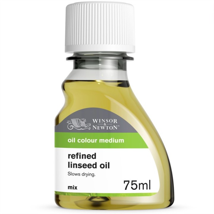 Winsor & Newton Refined Linseed Oil, Oil Paint Medium, 75 mL Bottle