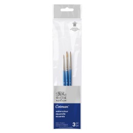 Winsor & Newton Cotman Watercolor Brushes Pack #1, Short Handle, Set of 3