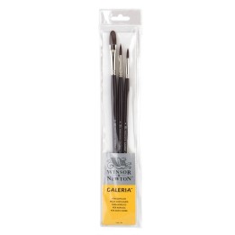 Winsor & Newton Galeria Acrylic Brushes, Long Handle, Set of 3