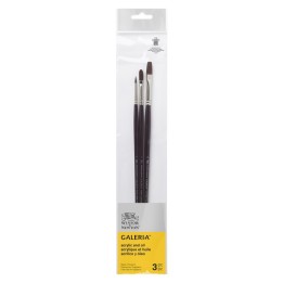 Winsor & Newton Galeria Acrylic Brushes Pack #2, Long Handle, Set of 3