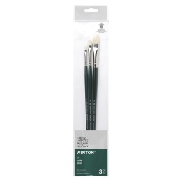 Winsor & Newton Winton Oil Brushes, Long Handle, Pack #1, Set of 3