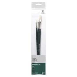 Winsor & Newton Winton Oil Brushes, Long Handle, Pack #2, Set of 3