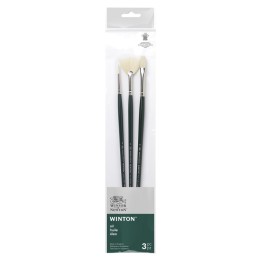 Winsor & Newton Winton Oil Brushes, Long Handle, Pack #3, Set of 3