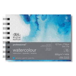 Winsor & Newton Professional Watercolor Paper, Cold Press, 5x7 in, 300 gsm (140 lb), 15 Sheets