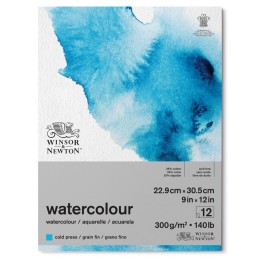Winsor & Newton Watercolor Pad, Cold Press, 9X12 in, 300 gsm (140 lb), 12 Sheets