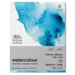 Winsor & Newton Watercolor Pad, Cold Press, 11X14 in, 300 gsm (140 lb), 12 Sheets