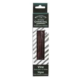 Winsor & Newton Artists' Vine Charcoal Extra-Soft - box of 12 sticks