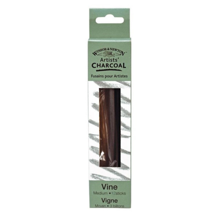 Winsor & Newton Artists' Vine Charcoal Medium - box of 12 sticks