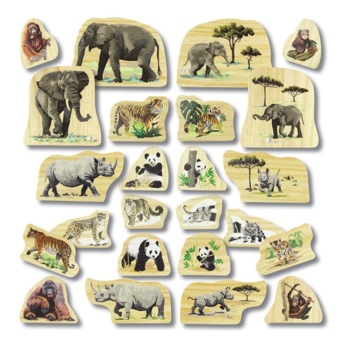 Yellow Door Endangered Animal Families Wooden Characters