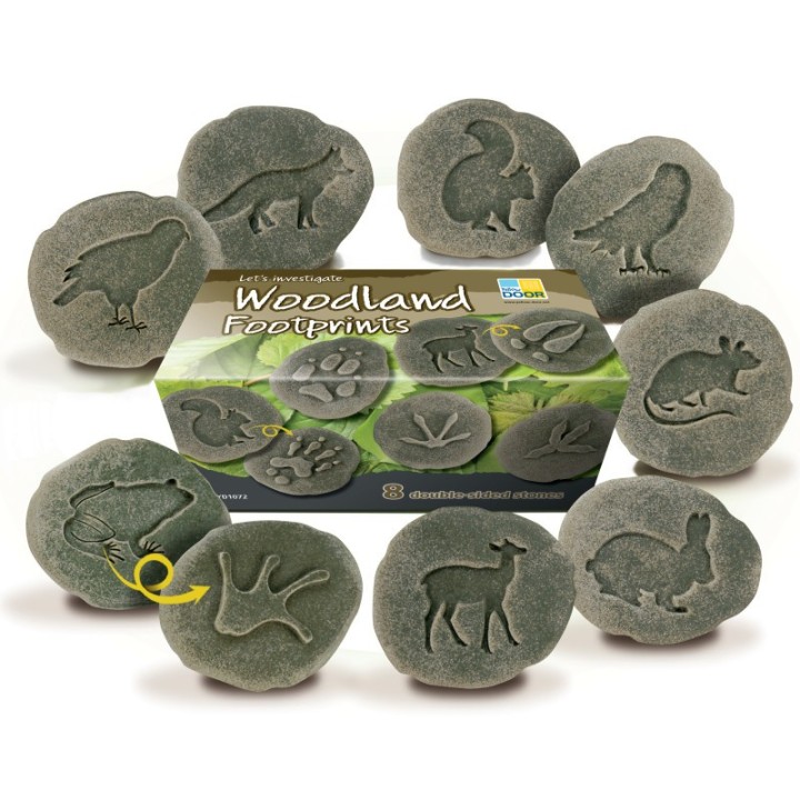 Yellow Door Let's Investigate Woodland Footprint Stones, Set of 8