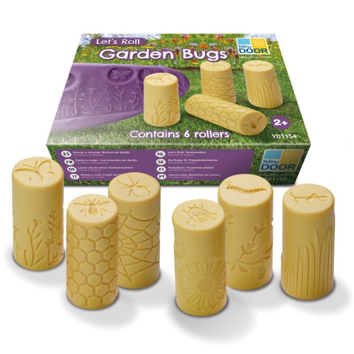 Yellow Door Let's Roll, Garden Bugs Rollers, Set of 6