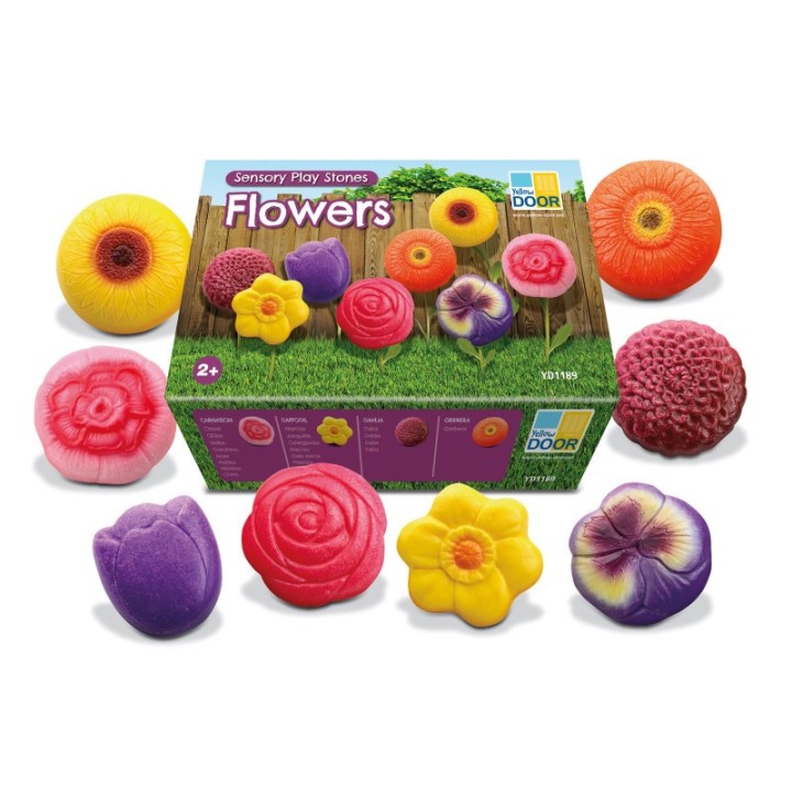 Yellow Door Sensory Play Stones – Flowers, Set of 8