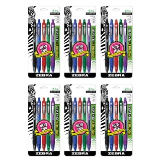 Zebra Pen Z-Grip® Ballpoint Retractable Pen, 1.0mm, Assorted, 5 Per Pack, 6 Packs