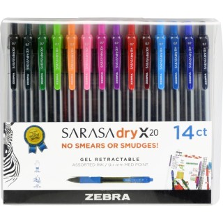 Zebra Pen Sarasa® Gel Retractable Gel Pens, Assorted 14-Pack