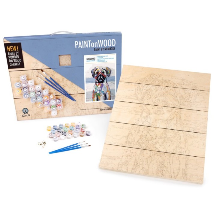 Abroli Large Paint On Wood by Number - Good Dog