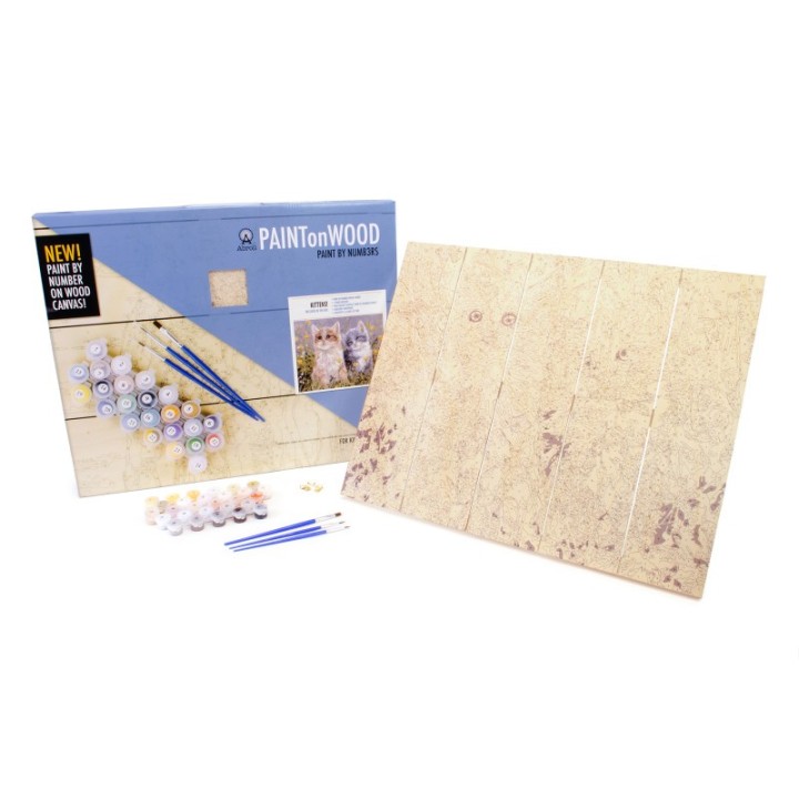 Abroli Large Paint On Wood by Number - Kittens