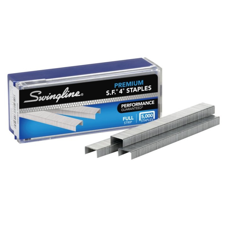 Swingline® S.F.® 4® Premium Staples, 1/4" Length, 210 Per Strip, Box of 5000