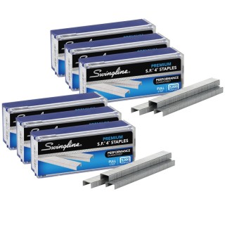 Swingline® S.F.® 4® Premium Staples, 1/4" Length, 210 Per Strip, 5000 Per Box, 6 Boxes