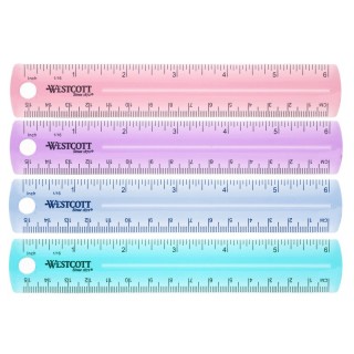 Westcott® 6" Plastic Ruler, Assorted Colors (No Color Choice)