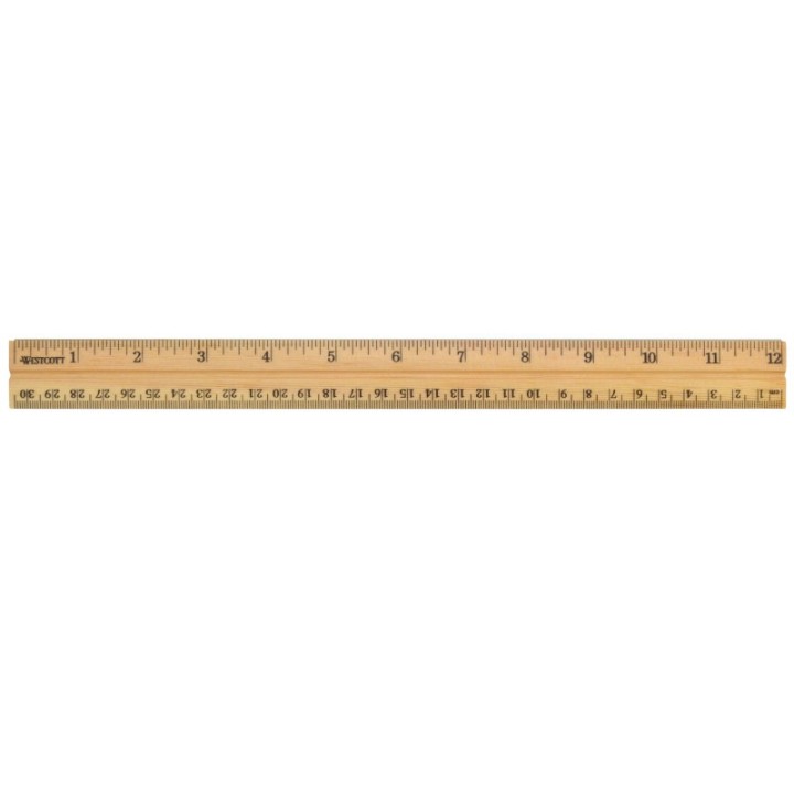 Westcott® School Wood Ruler, 12"