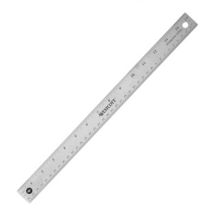 Westcott® Stainless Steel Office Ruler With Non Slip Cork Base, Standard/Metric, 15 in Long