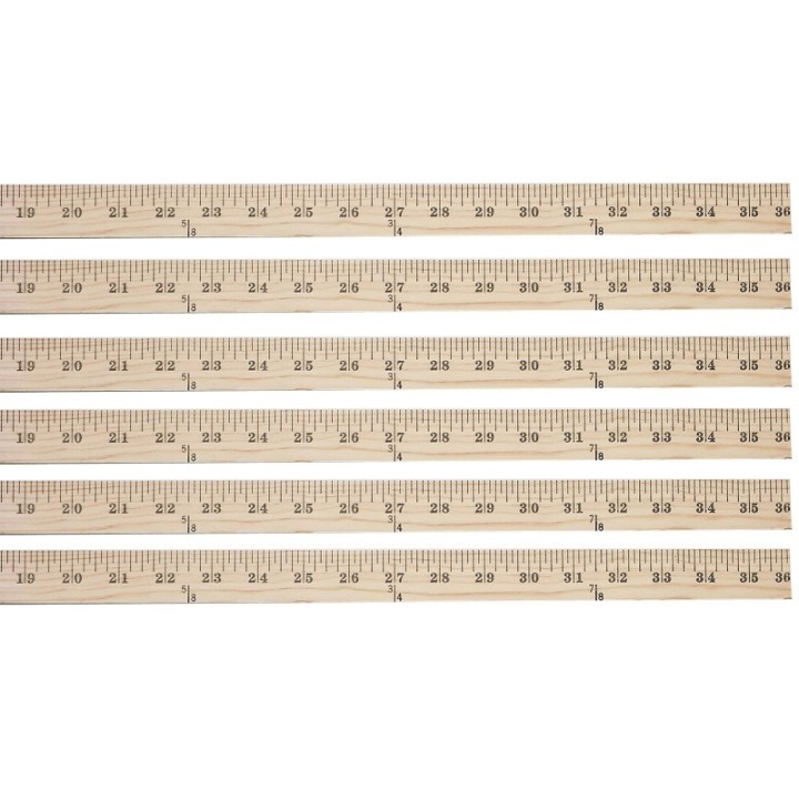 Westcott® Wood Yardstick, 36", Pack of 6