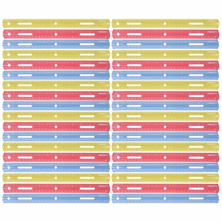 Westcott® 12" Plastic Ruler, Assorted Colors, Pack of 36