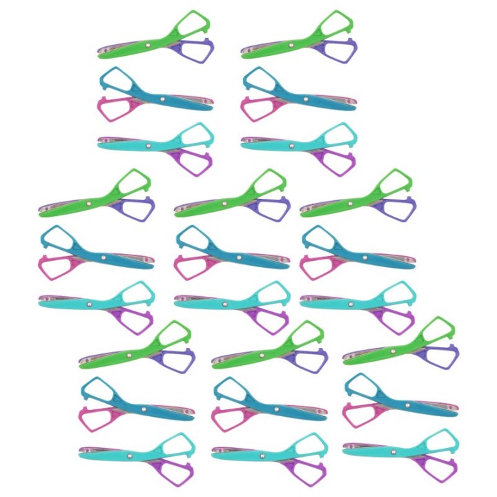 Westcott® Economy Plastic Safety Scissors, 5-1/2" Blunt, Assorted Colors, Pack of 24