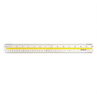Westcott® Acrylic Data Highlight Reading Ruler With Tinted Guide, 15 in Long, Clear/Yellow