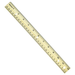 Westcott® 12" Hole Punched Wood Ruler English and Metric With Metal Edge